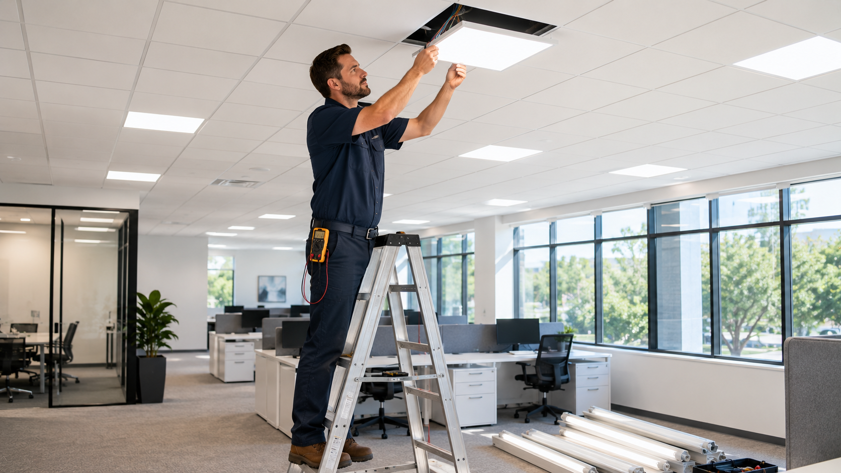 LED lighting installation Abu Dhabi